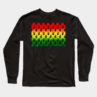 Peace Hands on Rastafarian Colors Long Sleeve T-Shirt